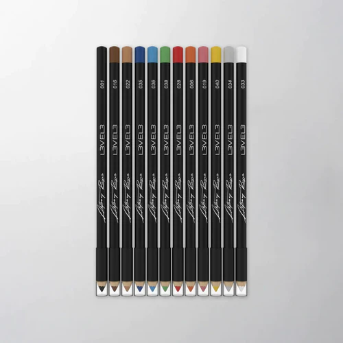 L3VEL3 Professional Hair Color Liner Pencils Set – 12 Piece Hair Art & Barber Design Kit