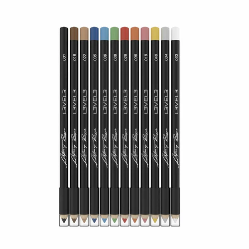 L3VEL3 Professional Hair Color Liner Pencils Set – 12 Piece Hair Art & Barber Design Kit