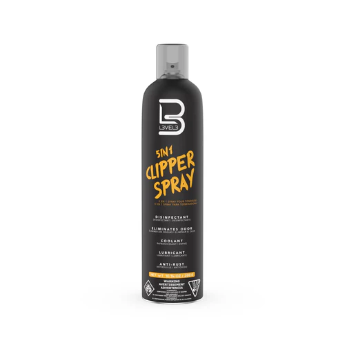 L3VEL3 5-in-1 Professional Clipper Spray – Disinfectant, Lubricant & Blade Cleaner (300ml / 10oz)