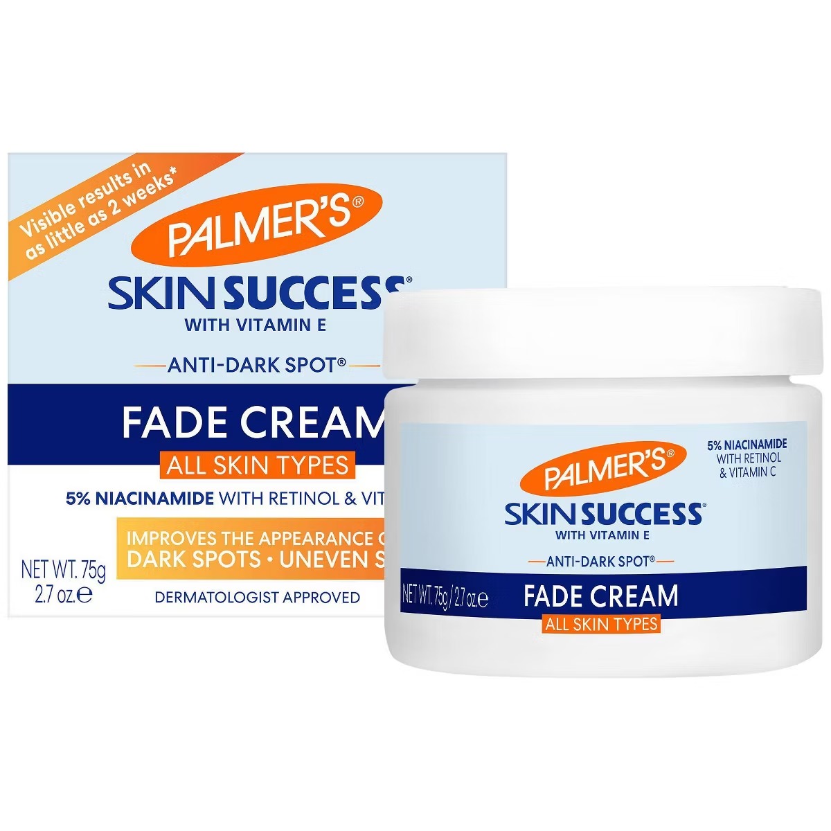 Palmer's Skin Success Anti-Dark Spot Fade Cream – Tone Correcting Cream with Retinol, Vitamin C & Vitamin E (2.7 oz)