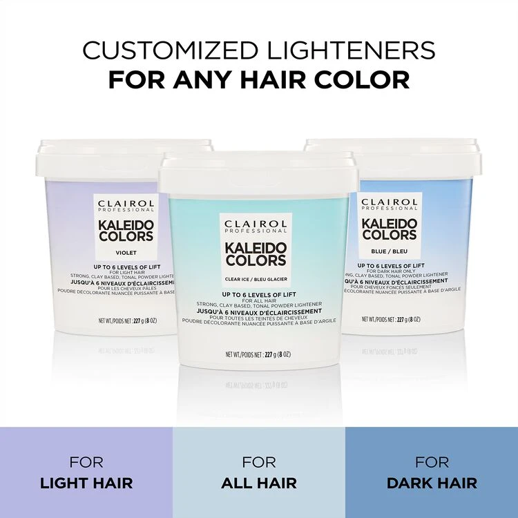 Clairol Professional Kaleidocolors Blue Powder Lightener – Blue Hair Lightener for Cool Highlights & Blonding 8 oz