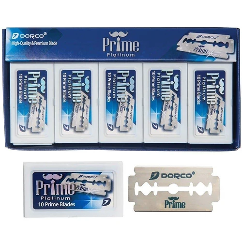Dorco Prime Platinum Double Edge Razor Blades – 100 Pack Professional Barber & Safety Razor Blades (DVB002)
