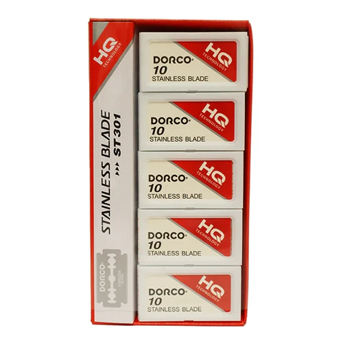 Dorco ST-301 Stainless Steel Double Edge Razor Blades – Platinum PTFE Coated 100 Pack (D212)