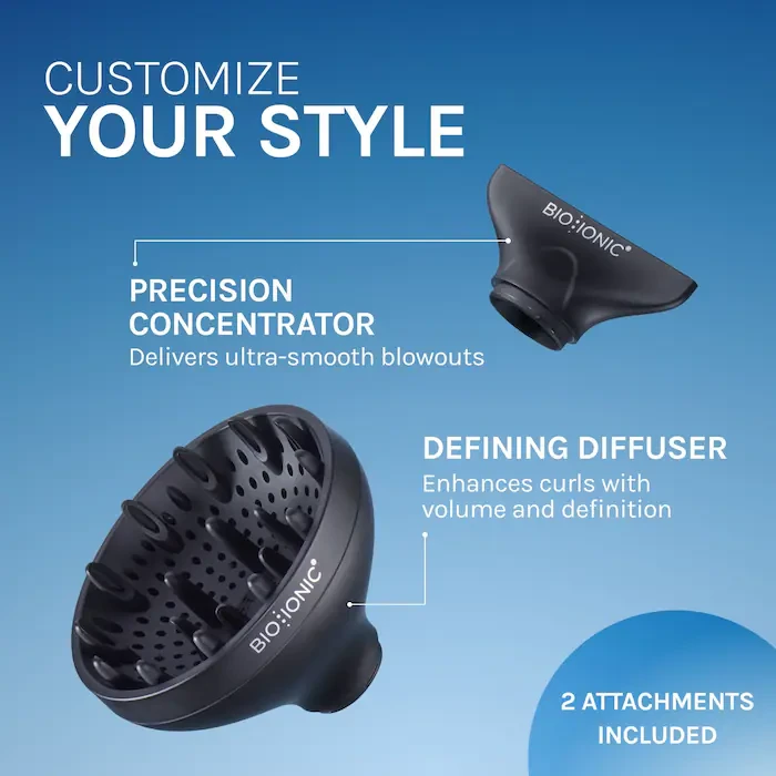 Bio Ionic AeroGravity Lightweight Ionic Hair Dryer with 9 Heat & Speed Settings