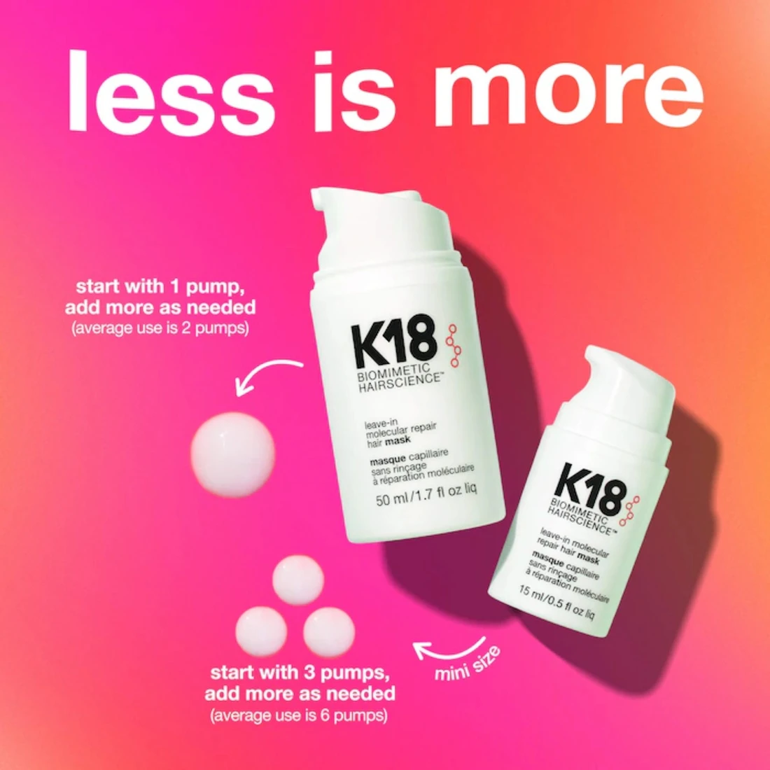 K18 Leave-In Molecular Repair Hair Mask (1.7 oz/50 mL)