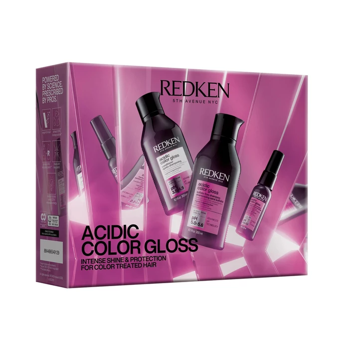 Redken Acidic Color Gloss Shine-Enhancing Shampoo, Conditioner & Hair Oil Holiday Gift Set