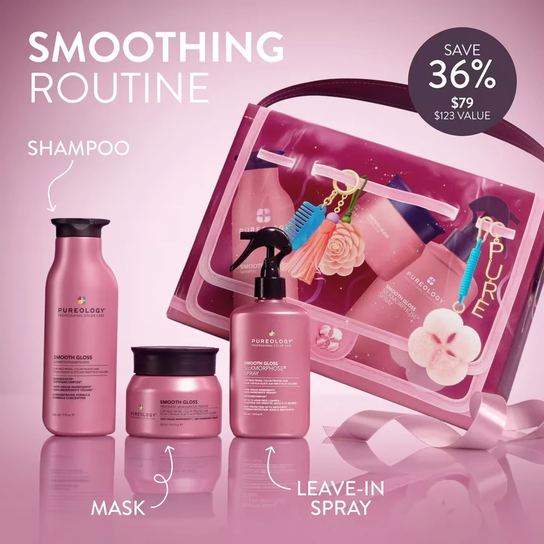 Pureology Smooth Gloss Frizz Control & Heat Protection 3-Piece Holiday Kit