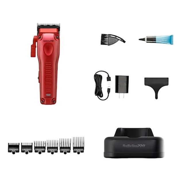 BaBylissPRO LO-PROFX Compact Series Professional Cordless Clipper – Limited Edition Red