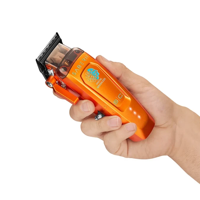StyleCraft Saber 2 Professional Cordless Clipper & Digital Brushless Trimmer Bundle – Orange SC617O/SC421O