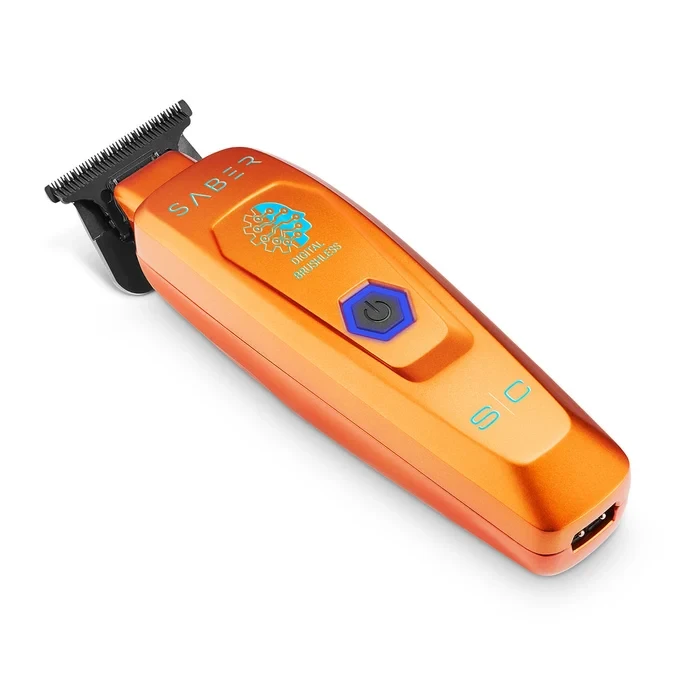 StyleCraft Saber 2 Professional Cordless Clipper & Digital Brushless Trimmer Bundle – Orange SC617O/SC421O