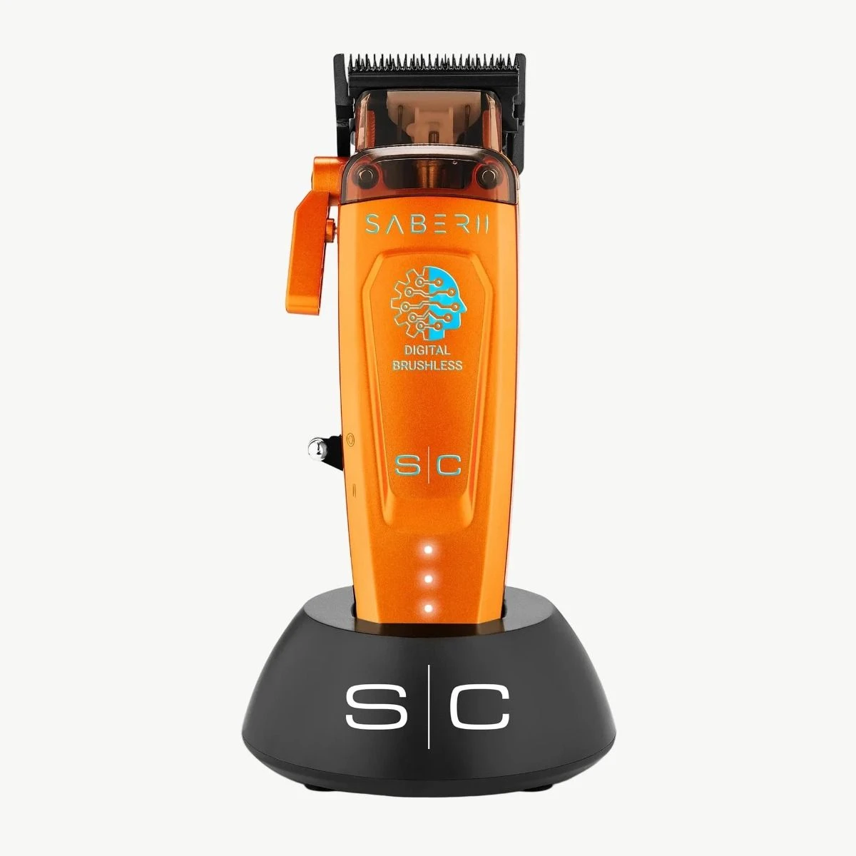 StyleCraft Pro SABER II Metal Clipper with Digital Brushless EON Motor – Orange SC617O