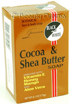 Black and White Botanical Face & Body Cocoa & Shea Butter Soap 6.1 oz