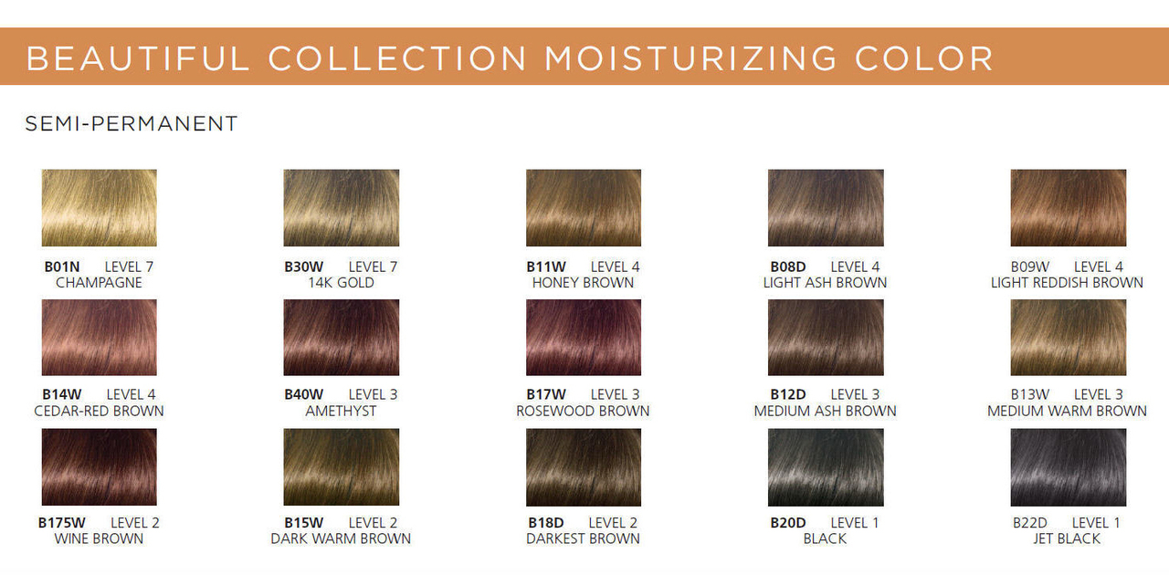 Clairol Beautiful Collection Advanced Gray Solution Color Chart
