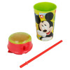 Mickey Mouse Lidded Cup with Permanent Straw and Snack Compartment