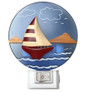 Plug In Night Light with Low Wattage Blue Light and Sail Boat Design
