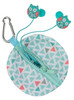Owl In Ear Headphones with Carry Case and Metal Clip