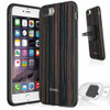 Evutec AER Series Wood iPhone 8+, 7+, 6 PLUS Case Ebony with AFIX Mount
