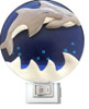 Plug In Night Light with Twin Dolphins Low Wattage Blue Light
