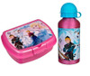 Disney Frozen Dark Pink Lunch Box and Aluminium Drinks Bottle with Anna and Elsa