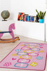Childrens Pink Hopscotch Non Slip Bedroom Rug Playmat 80cm x120cm (31.5" X 48")