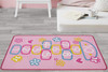 Childrens Pink Hopscotch Non Slip Bedroom Rug Playmat 80cm x120cm (31.5" X 48")