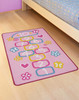 Childrens Pink Hopscotch Non Slip Bedroom Rug Playmat 80cm x120cm (31.5" X 48")