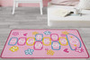 6 X Childrens Pink Hopscotch Non Slip Bedroom Rugs Playmat 80cm x120cm