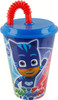 PJ Masks Large Plastic Tumbler with Lid and Bendy Straw (430ml) 15fl oz