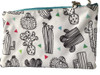 Moos Make Up and Accessory Bag with Metallic Blue and Cactus Design