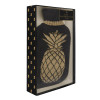 Pineapple Black and Gold Knitted Hot Water Bottle