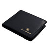 Cross Hunts Black Genuine Leather Bifold Coin Wallet with Credit Card Slots