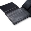 Cross Hunts Black Genuine Leather Bifold Coin Wallet with Credit Card Slots
