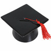 Ceramic Graduation Black Mortar Board Hat Money Box with Red Tassel
