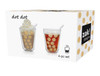 Zak Dot Dot Double Walled Glass Coffee / Ice Cream Glasses and Spoons Gold