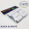 JP Fitness Double Pack Sweatband Set (2 Headbands + 4 Wristbands White/Black)