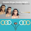 8" Double Ring Light with Tripod and Phone Holder for Internet and Mobile Video