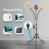 8" Double Ring Light with Tripod and Phone Holder for Internet and Mobile Video
