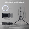 8" Double Ring Light with Tripod and Phone Holder for Internet and Mobile Video
