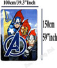 Marvel Avengers Multicolour Fleece Blanket 100cm (39") X 150cm (59")