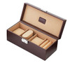 George Hardy Brown Faux Leather Watch and Cuff Links Box