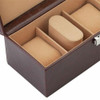 George Hardy Brown Faux Leather Watch and Cuff Links Box