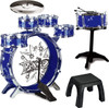 12 Piece Kids Drum Set with 6 Drums, Cymbal, Chair, Kick Pedal and 2 Drumsticks