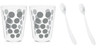 12 X Zak Dot Dot Double Walled Glass Coffee Ice Cream Glasses and Spoons Silver