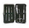 Blue Teal Dot 6 Piece Manicure Set in Fold Open Wallet