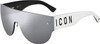 ICON White and Black Mirrored Sunglasses
