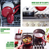 Pack of 4 GreenChef Diamond Healthy Ceramic Non-Stick 20 cm Frying Pans Red