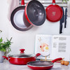 Pack of 4 GreenChef Diamond Healthy Ceramic Non-Stick 20 cm Frying Pans Red