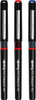 rOtring Tikky Rollerpoint Pens, Fine Point, Red, Blue and Black Ink Pack of 3