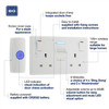 Electrical Wireless DoorBell with IP44 Rated Push Button and Double Power Socket