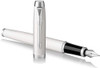 Parker IM Fountain Pen, Gloss White with Medium Nib with 5 Blue Cartridges